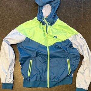 Nike Blue and Lime Windbreaker